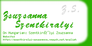 zsuzsanna szentkiralyi business card